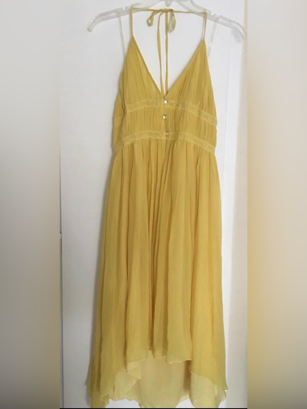 To The Max Vintage Yellow Silk Midi Dress size 6 *New with out tags